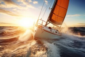Sailboat outdoors vehicle nature. AI generated Image by rawpixel.